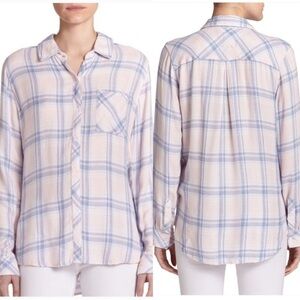 Rails Light Pink / Blue Plaid Hunter Button Down Shirt Small
